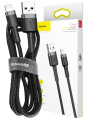 Kabel Baseus Cafule USB-A / Lightning 2.4A QC 3.0 1m - Czarno-szary