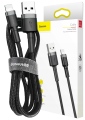 Kabel Baseus Cafule USB-A / Lightning 2.4A QC 3.0 0.5m - Czarno-szary