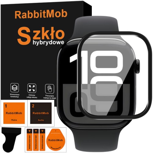 SZKŁO HYBRYDOWE 3D PEŁNE DO APPLE WATCH 10/11 46MM + ZESTAW DO MONTAŻU