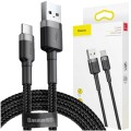 Baseus Cafule Cable wytrzymały nylonowy kabel przewód USB / USB-C QC3.0 2A 2M Czarno-szary