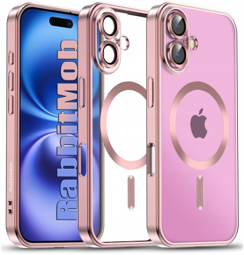 Etui RabbitMob do iPhone 16 do MagSafe Ochrona Aparatów | Elite Frame Case Różowe