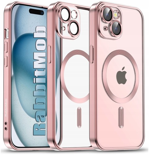 Etui RabbitMob do iPhone 15 do MagSafe Ochrona Aparatów | Elite Frame Case Różowe