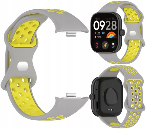 Pasek Sportowy RabbitMob do Xiaomi Redmi Watch 4/5/6 | Mi Band 8 Pro/9 Pro | Szaro-Żółty 