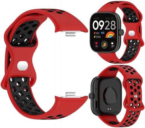 Pasek Sportowy RabbitMob do Xiaomi Redmi Watch 4/5/6 | Mi Band 8 Pro/9 Pro | Czerwono-Czarny