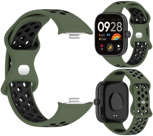 Pasek Sportowy RabbitMob do Xiaomi Redmi Watch 4/5/6 | Mi Band 8 Pro/9 Pro | Zielono-Czarny