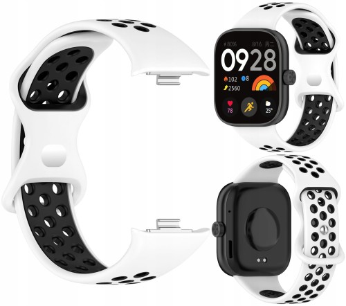 Pasek Sportowy RabbitMob do Xiaomi Redmi Watch 4/5/6 | Mi Band 8 Pro/9 Pro | Biało-Czarny