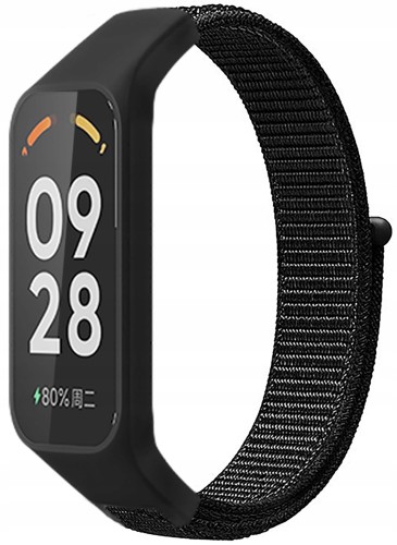 Pasek Nylonowy RabbitMob do Xiaomi Mi Band 8 Active/Redmi Smart Band 2 | Czarny