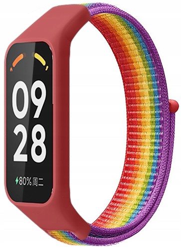 Pasek Nylonowy RabbitMob do Xiaomi Mi Band 8 Active/Redmi Smart Band 2 | Tęczowy