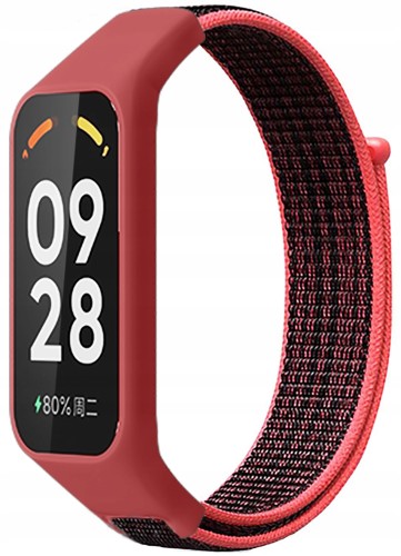 Pasek Nylonowy RabbitMob do Xiaomi Mi Band 8 Active/Redmi Smart Band 2 | Czerwony