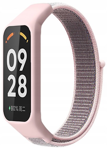 Pasek Nylonowy RabbitMob do Xiaomi Mi Band 8 Active/Redmi Smart Band 2 | Jasny Róż