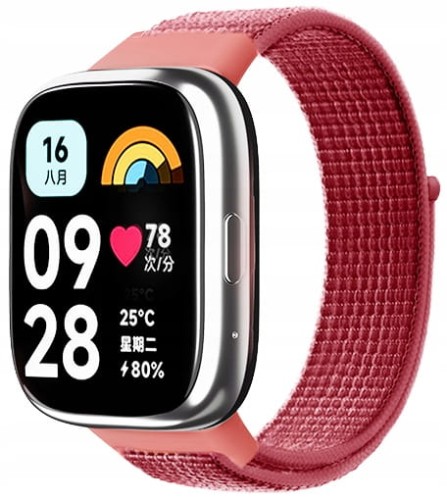Pasek opaska Nylonowa RabbitMob do Xiaomi Redmi Watch 3 Active | Czerwony
