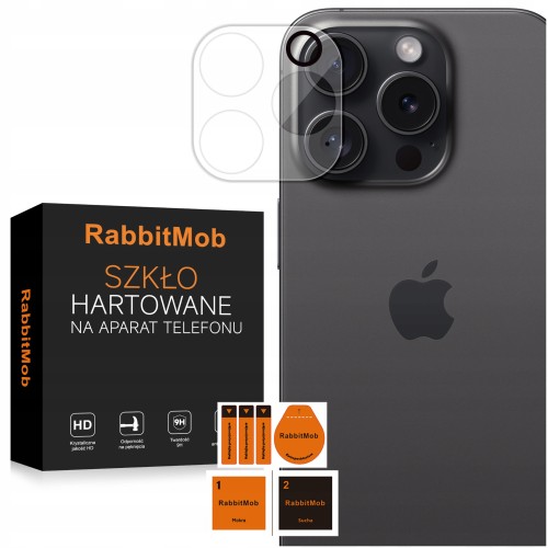 Szkło Hartowane 9H RabbitMob na Aparat do Apple iPhone 15 Pro / 15 Pro Max