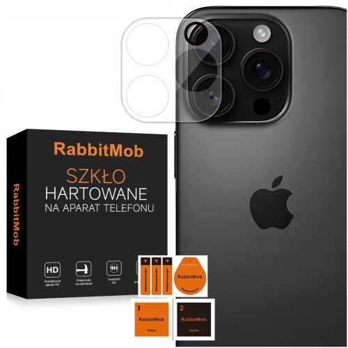 Szkło Hartowane 9H RabbitMob na Aparat do Apple iPhone 16 Pro / 16 Pro Max