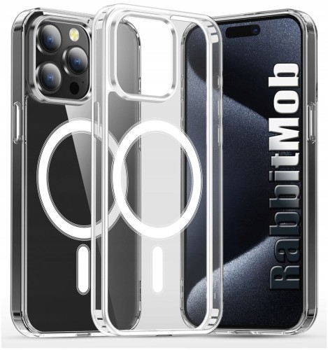 Etui RabbitMob do iPhone 15 Pro do MagSafe Clear Case Wzmacniane Magnetyczne