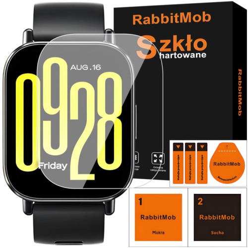SZKŁO OCHRONNE HARTOWANE 9H DO  XIAOMI REDMI WATCH 5 ACTIVE + ZESTAW DO MONTAŻU