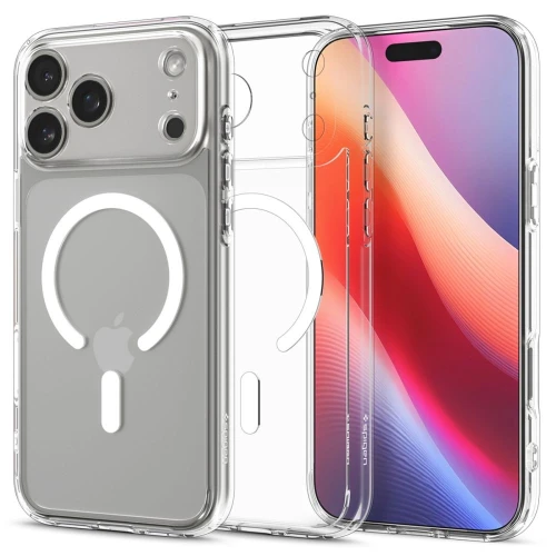 Etui Spigen Ultra Hybrid MagSafe na iPhone 17 Pro - przezroczysto-białe