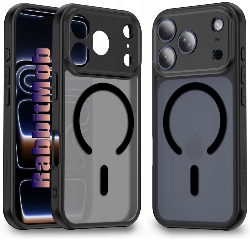 Etui Matowe RabbitMob do iPhone 17 Pro Max Shockproof Case do MagSafe | Wzmacniane Rogi