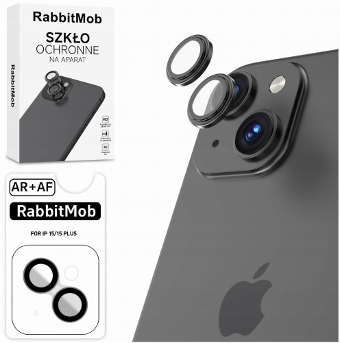 Szkło 9H RabbitMob na Aparat Tył 3D do iPhone 15 / 15 Plus + Aplikator