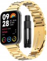 PASEK BRANSOLETA STALOWA DO XIAOMI REDMI WATCH 4/5/6 | MI BAND 8 PRO/9 PRO - ZŁOTY