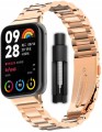 PASEK BRANSOLETA STALOWA DO XIAOMI REDMI WATCH 4/5/6 | MI BAND 8 PRO/9 PRO - RÓŻOWE ZŁOTO