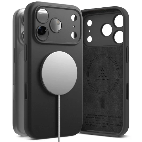 Etui Ringke Silicone Magnetic MagSafe na iPhone 17 Pro Max - czarne