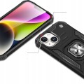 ETUI RING ARMOR PANCERNE Z RINGIEM DO IPHONE 15 PLUS - SREBRNE