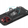 ETUI RING ARMOR PANCERNE Z RINGIEM DO IPHONE 15 PRO - CZARNE