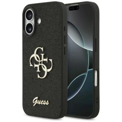 Etui Guess Fixed Glitter Big 4G na iPhone 17 - czarne