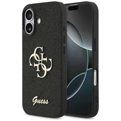Etui Guess Fixed Glitter Big 4G na iPhone 17 - czarne