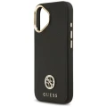 Etui Guess Grained Strass Logo MagSafe na iPhone 17 - czarne