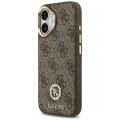 Etui Guess 4G Strass Logo & Big Strap Metal Buttons MagSafe na iPhone 17 - brązowe