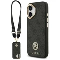 Etui Guess 4G Strass Logo & Big Strap Metal Buttons MagSafe na iPhone 17 - czarne