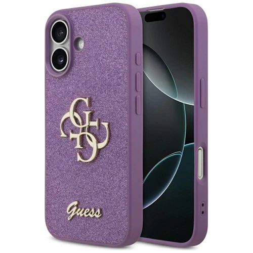 Etui Guess Fixed Glitter Big 4G na iPhone 17 - fioletowe