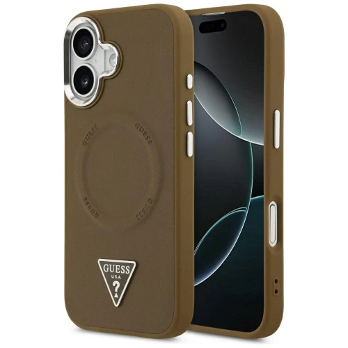 Etui Guess Triangle Logo MagSafe na iPhone 17 - brązowe