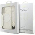 Etui Guess IML Flowers Electro Pearl Strap MagSafe na iPhone 17 - białe