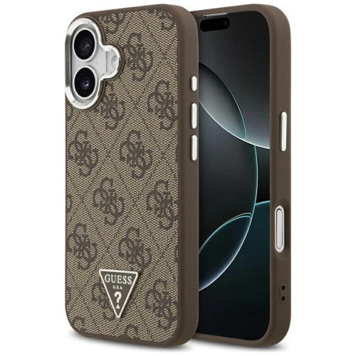 Etui Guess 4G Triangle Logo MagSafe na iPhone 17 - brązowe