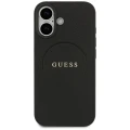 Etui Guess Grained Ring MagSafe do iPhone 17 - czarne