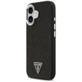 Etui Guess Glitter Triangle Logo MagSafe do iPhone 17 - czarne