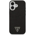 Etui Guess Glitter Triangle Logo MagSafe do iPhone 17 - czarne