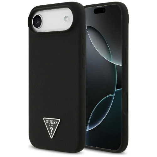 Etui Guess Silicone Triangle Logo MagSafe do iPhone 17 Air - czarne