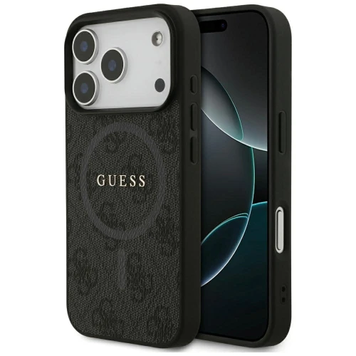 Etui Guess 4G Ring Classic Logo MagSafe  do iPhone 17 Pro - czarne