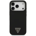 Etui Guess Silicone Triangle Logo MagSafe do iPhone 17 Pro - czarne