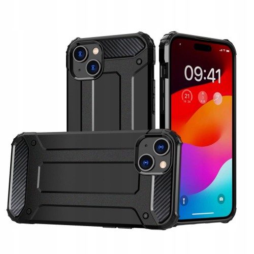 ETUI PANCERNE HYBRID ARMOR DO IPHONE 15 - CZARNE