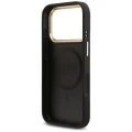Etui Guess Grained Strass Logo MagSafe na iPhone 17 Pro - czarne