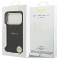 Etui Guess Peony Hot Stamp MagSafe na iPhone 17 Pro - czarne
