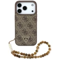 Etui Guess 4G Strap Triangle Logo MagSafe na iPhone 17 Pro - brązowe