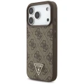 Etui Guess 4G Strap Triangle Logo MagSafe na iPhone 17 Pro - brązowe