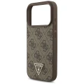 Etui Guess 4G Strap Triangle Logo MagSafe na iPhone 17 Pro - brązowe