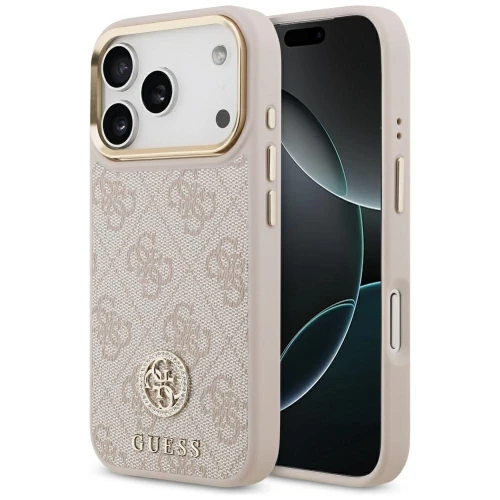 Etui Guess 4G Strass Logo MagSafe na iPhone 17 Pro - różowe