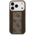 Etui Guess 4G Stripe MagSafe na iPhone 17 Pro - brązowe